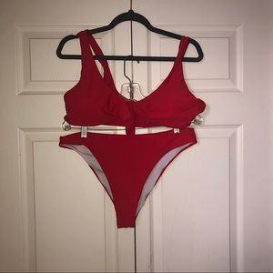 Red bikini swimsuit